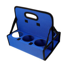 Handheld heatulated cup holder Reusable coffee cup holder foldable drink carrier Takeaway cup holder Blue PE plate