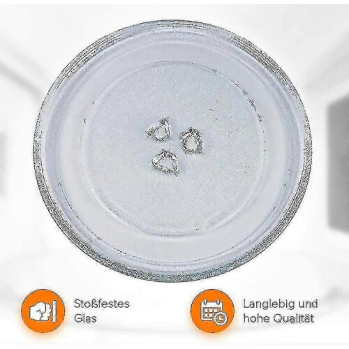 24.5 Cm Universal Glass Turntable Plate for Microwave with 3 Fixtures 2