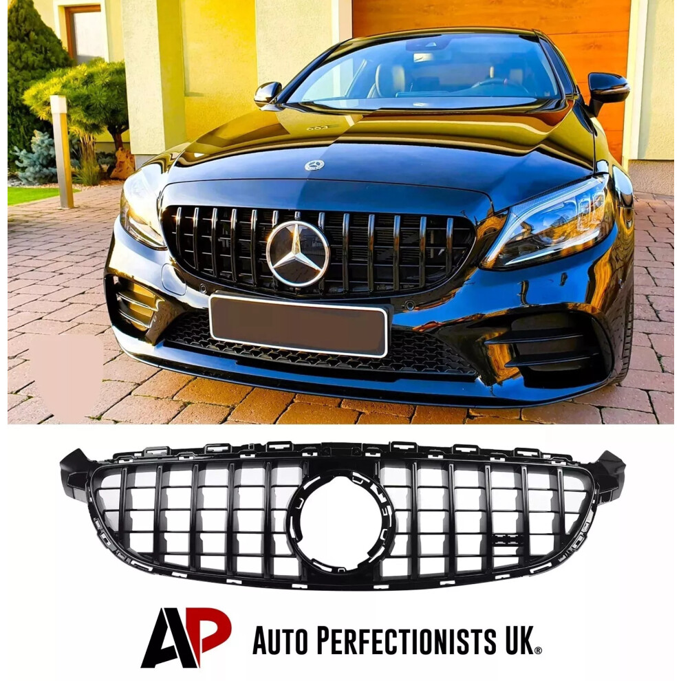 For Mercedes C Class W205 Panamericana Gt Gtr Grille Grill 19-21 Black 5061072666582