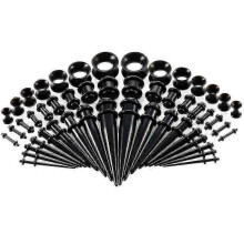 (black) Ear Stretching Kit - 50 Pieces for Women in Europe