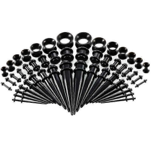 (black)Ear Stretching Kit - 50 Pieces for Women in Europe