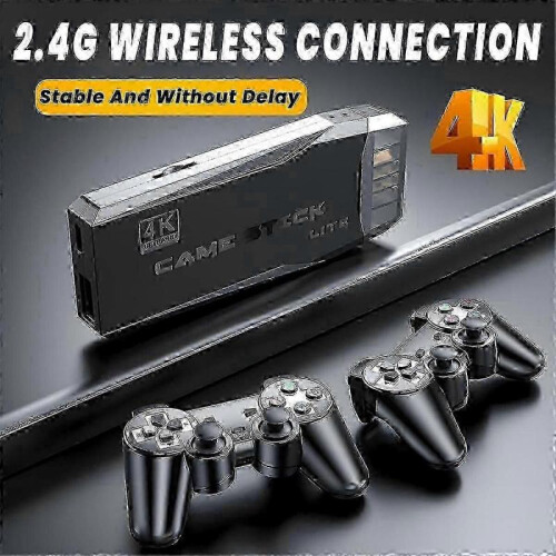 4K Wireless Retro Game Console (64G) with 2.4G Controllers, 20000+ Games, Plug and Play 2