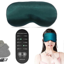 USB-Powered Heated Silk Eye Mask with Adjustable Heat & Timer for Dry Eyes Relief and Eye Therapy