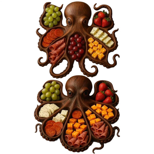 Octopus Charcuterie Board, Octopus Cheese Plate, Sea Animals Cheese Board