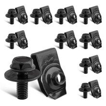 (Black 10pcs) Car fender bolts screws metal fierce steel fastener engine under guard plate