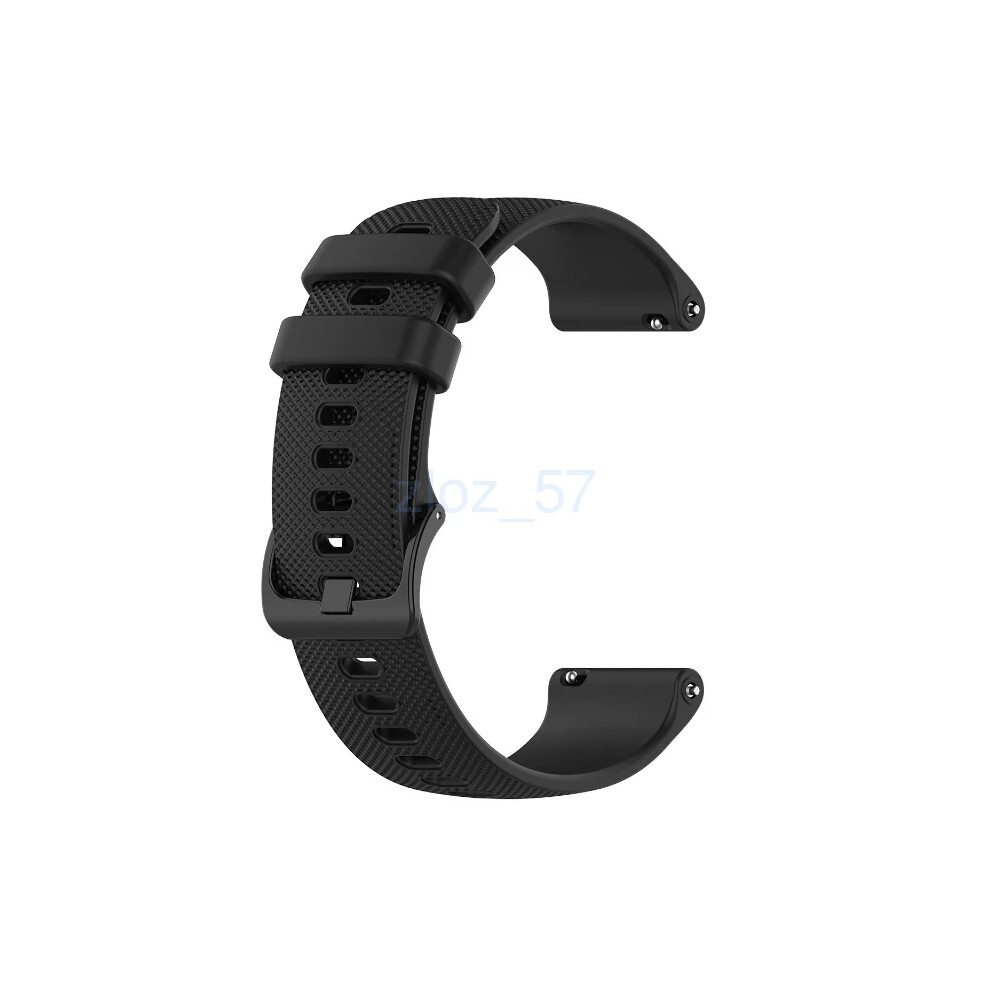 (Black) Silicone Watch Band Strap For Garmin Vivoactive 4S (Quick Release 18Mm) Black 4069369063978