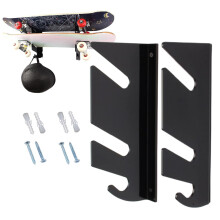 Skateboard Wall Mount  Acrylic with Hanger Hooks  Two Layer Deck Shelf for Storage