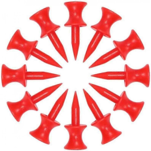 20PCS/Bag Red Golf Tee 31mm Wheel Type Stud Limiter Plastic Golf Practice