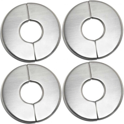 2025 Latest Model  4pcs Pipe Hole Air Conditioning Hole Decorative Cover 24mm  On Round Silver 304