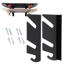 Skateboard Wall Mount  1 Pair Acrylic Skateboard Wall Mounts with Storage Hooks  Skateboard Wall Mount Longboard Wall Mount for Roller Skates