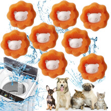 Pet Hair Remover Washing Machine, 8 Pieces Reusable Lint Remover, Hair Catcher Washing Machine (Orange)