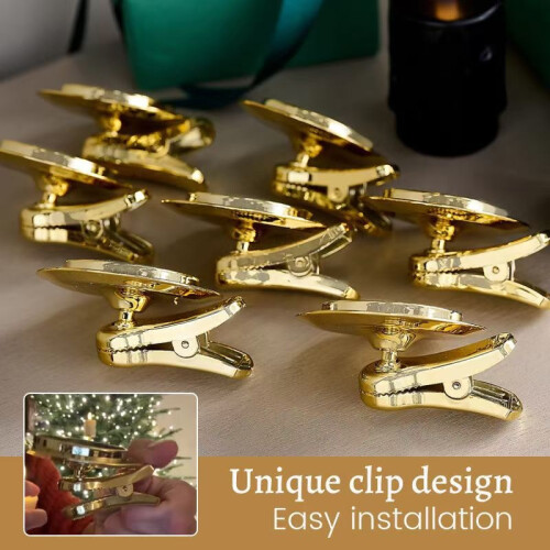 (Black base + candle) Christmas Tree Clip-on Candle Clip-on Lamp 2