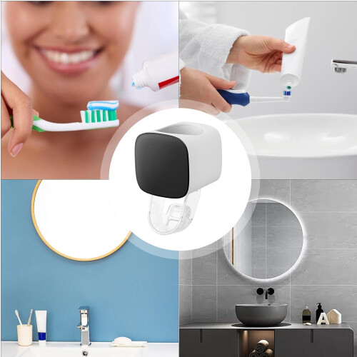 Toothpaste Dispenser for Kids, Automatic Toothpaste Dispenser  Automatic Toothpaste Dispenser, Juicer, Toothbrush Holder Black 2