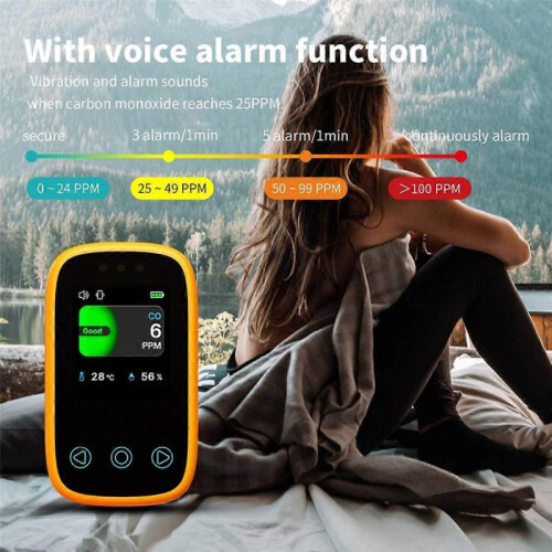 Travel Carbon Monoxide Detector Mini Camping Tent Alarm,Orange 1