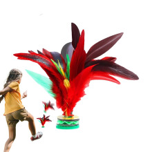 Chicken Feather Shuttlecock, Kick Shuttlecock Chinese Jiangi  Colourful Feather Kick Shuttlecock  Indoor  Outdoor Game