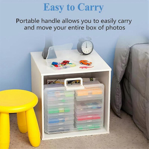 Portable Photo Storage Boxes,With 16 Interior Compartments 2