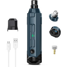 Dog Nail Grinders with 6-Speed, Rechargeable Pet Nail Trimmer with LED Light & 1 Grinding Heads, Low Noise Electric Dog Nail File Grinders