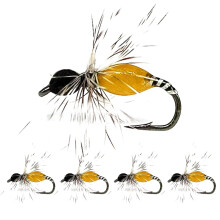 Dry Fly Float, Dry Fly Hatch, 5 Pieces Bright Colours, Hand Woven Dry Fly Hatch Attractor, High Visibility Fishing Fly for Bass Orange1