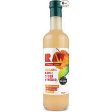 Raw Health Organic Cider Vinegar Unpasteurised with Mother 500 ml, Pack of 6 - Certified Organic, Unfiltered, Raw Apple Cider Vinegar