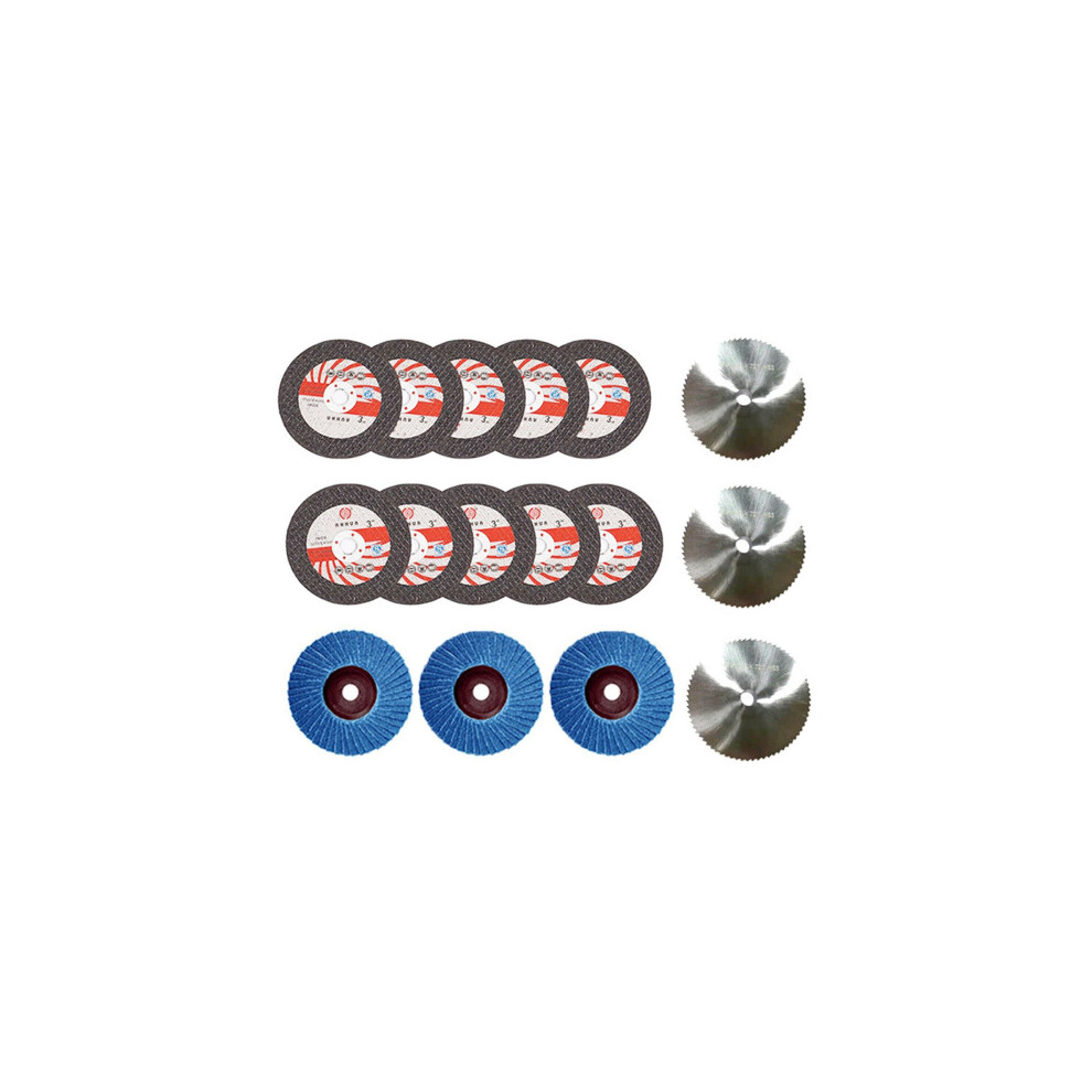 16Pcs 75X10Mm Angle Grinding Wheel Set Wood Metal Cutting Disc HSS Carbide Polishing Sheet for 12V Mini Angle Grinder