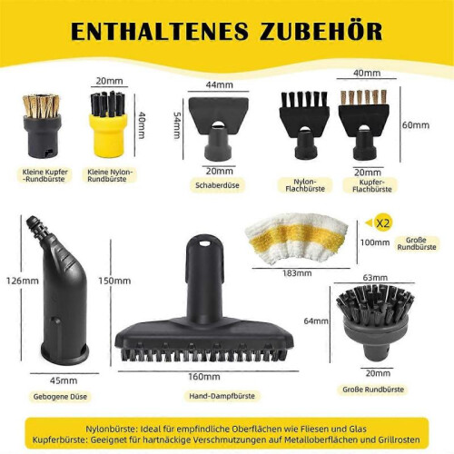 10-Piece Accessory Set for Steam Cleaners SC1, SC2, SC3, SC4 2