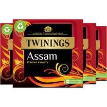 Twinings Assam Tea Strong Bold & Malty Black Tea Refreshing & invigorating Indian Tea Blend Multipack Bulk Buy 320 (4 x 80) Biodegradable Tea Bags