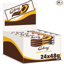 Galaxy Chocolate Bars, Smooth Caramel & Milk Chocolate Bulk Box, 24 x 48g, Ideal for Gift, Snacks or Hamper