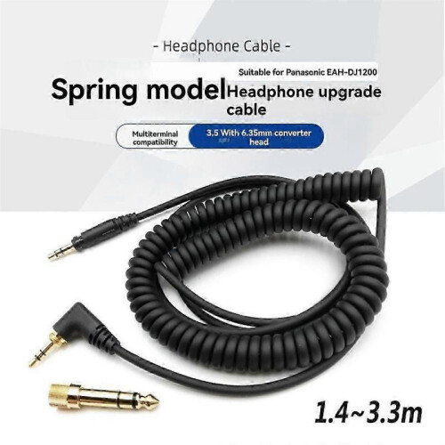Technics EAH-DJ1200 Replacement Headphone Cable - Spring Coiled Audio Cord for DJ Headphones 2