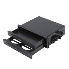 Double DIN Car Dashboard Trim Kit with Universal Radio Drink Cup Holder and Storage Box