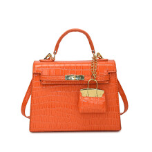(Orange) Kelly bag light luxury hand-held one-shoulder crossbody bag