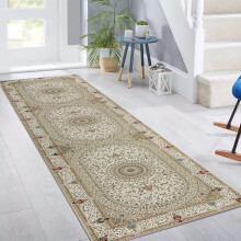 (80 X 150 cm, Willow Beige) Traditional Cashmere Large Area Rug Luxury Vintage Carpets for Living Room & Door Mat