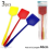 Pack 3 Insect FLY Swatter Plastic Mixed Colours Long Handle 4