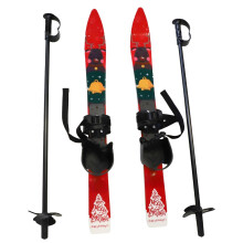 's Ski Set, Plastic Beginner Ski Sets, Snow Skis and Poles with Universal Bindings for Under 4 Years