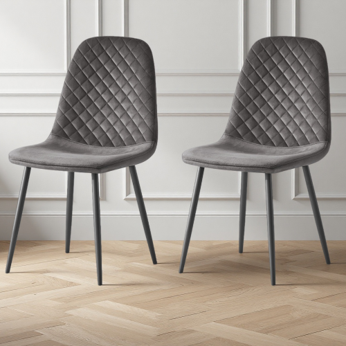 (Grey, 2) 2/4/6x Dining Chairs metal Legs Home office