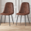 (Brown, 2) 2/4/6x Dining Chairs metal Legs Home office 1