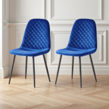 (Blue, 2) 2/4/6x Dining Chairs metal Legs Home office