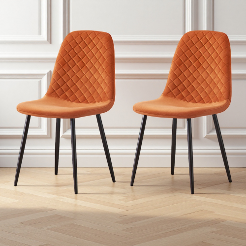 (Orange, 2) 2/4/6x Dining Chairs metal Legs Home office