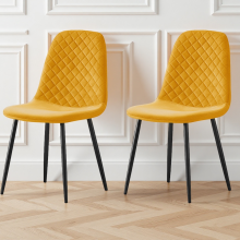 (Yellow, 2) 2/4/6x Dining Chairs metal Legs Home office