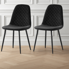 (Black, 2) 2/4/6x Dining Chairs metal Legs Home office