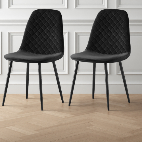 (Black, 2) 2/4/6x Dining Chairs metal Legs Home office