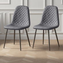 (PU-Grey, 2) 2/4/6x Dining Chairs metal Legs Home office