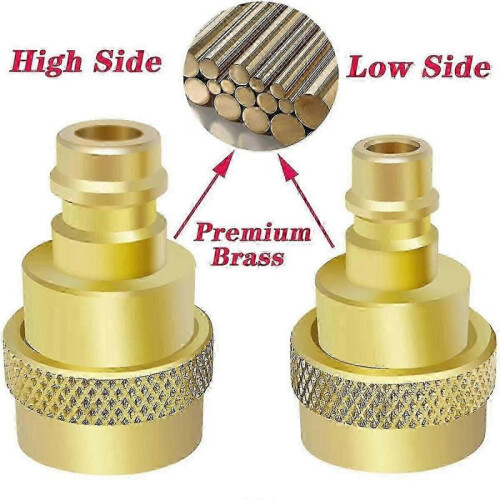 2Pcs A/C R134a to R1234yf Conversion Kit,Quick Adapter Adjustable HighandLow Voltage Connector,for Air Conditioner 1