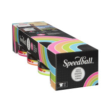 Speedball Taber Tela de impress o Conjunto de tinta de 4 on as Cores fluorescentes: lima de lim o quente laranja e azul
