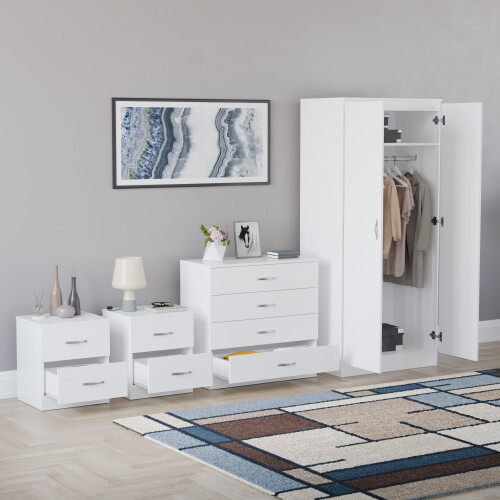 Vida Designs (White) Riano 4 Piece Bedroom Set 21 1