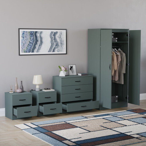 Vida Designs (Jasper Green) Riano 4 Piece Bedroom Set 21 1