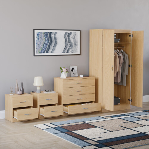 Vida Designs (Pine) Riano 4 Piece Bedroom Set 21 1