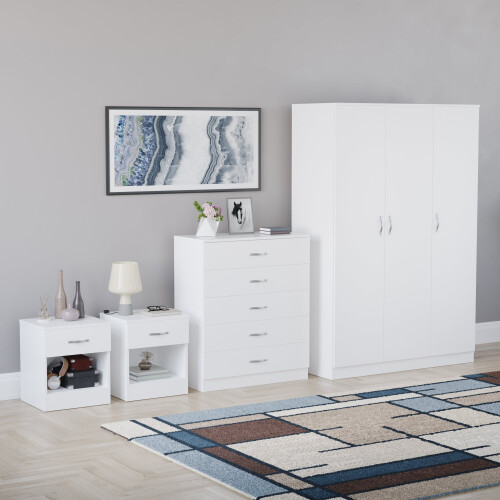Vida Designs (White) Riano 4 Piece Bedroom Set 8