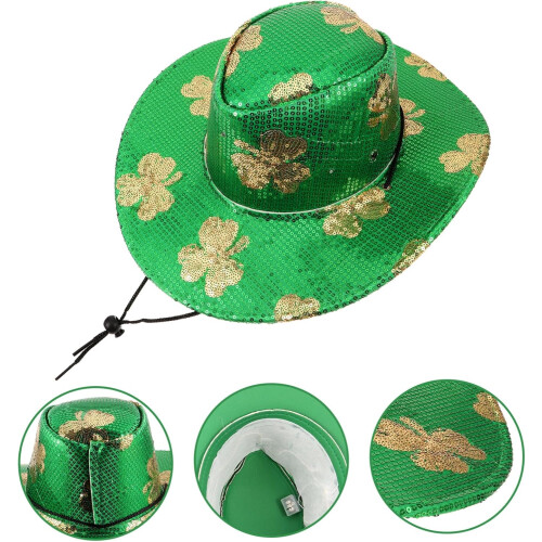 Cowboy hat with sequ trim Scottish fabric trimmed plush 2