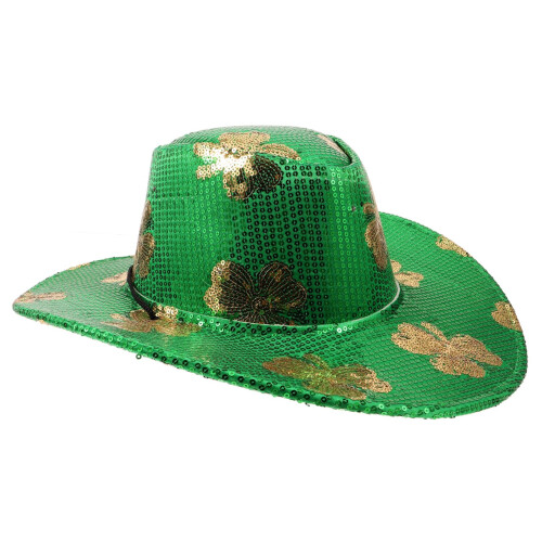 Cowboy hat with sequ trim Scottish fabric trimmed plush