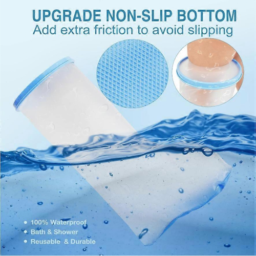 Waterproof Extra Wide Leg Cast Cover compatible with Shower with Non-Slip Bottom 1